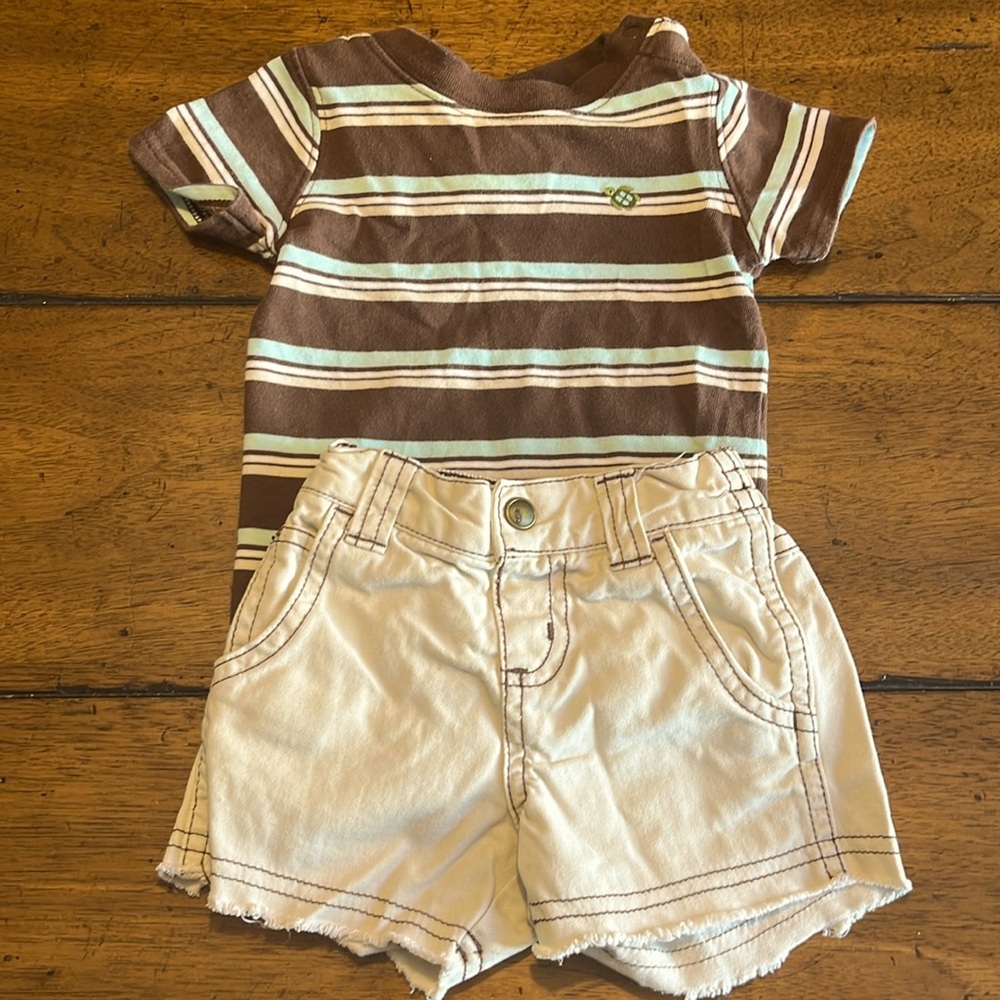Gymboree Brown/Tan Striped Set